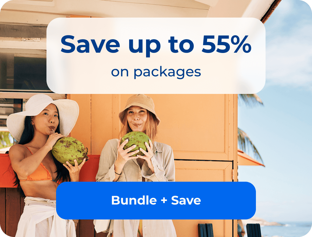 Save up to 55% on packages when you bundle