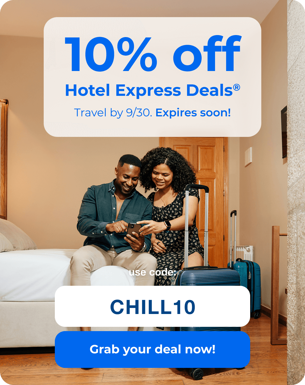 Vacation Elsewhere Sale. Save an extra 10% on Hotel Express Deals.