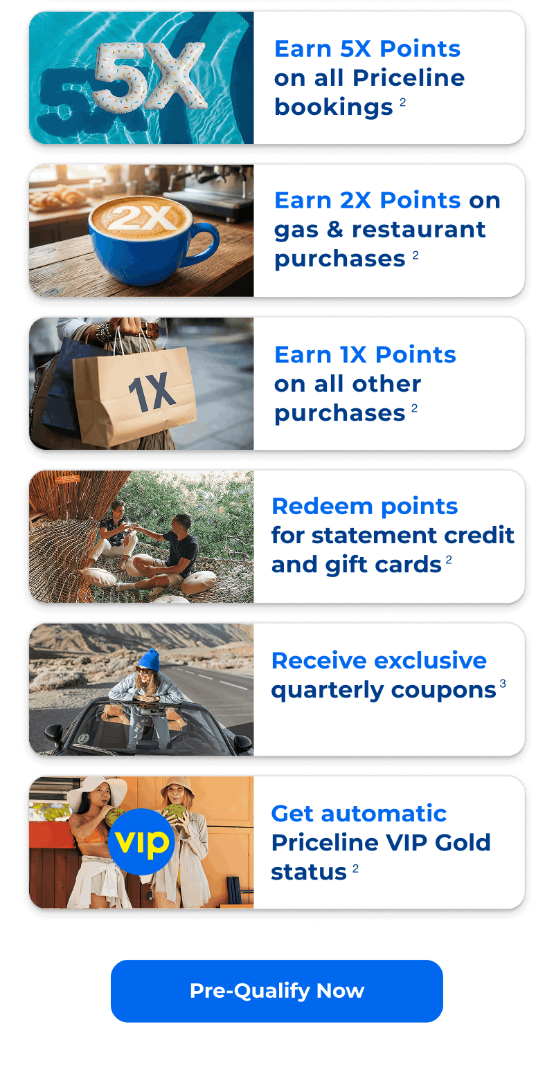 Earn 5x points on all Priceline bookings