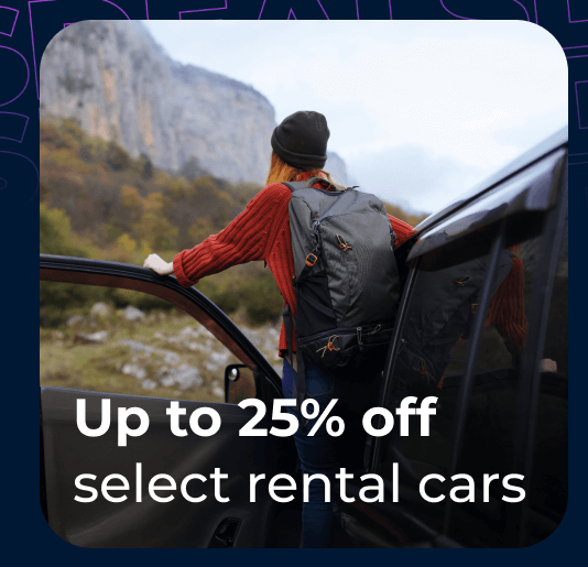 Up to 50% off rental cars.