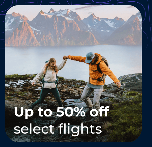 Up to 50% off select flights.