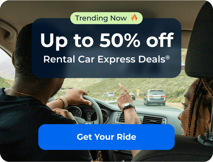 Up to 50% off select rental cars