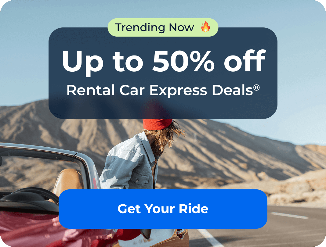 Up to 50% off select rental cars