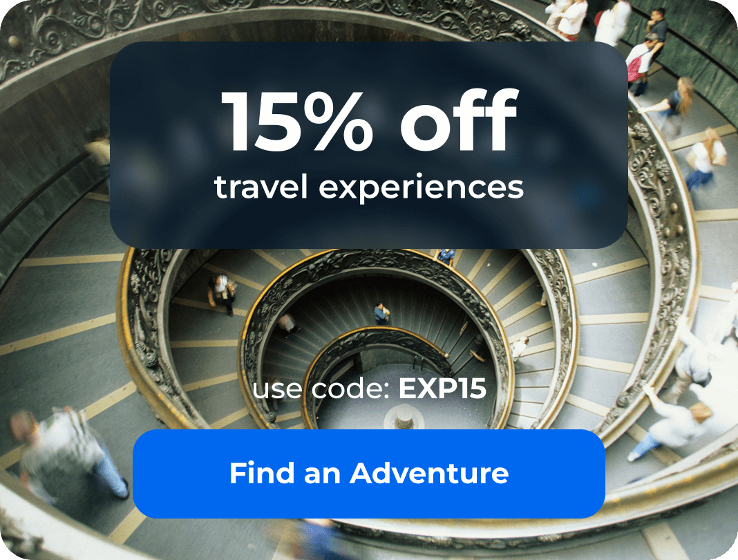 Extra 15% off travel experiences. Code: EXP15