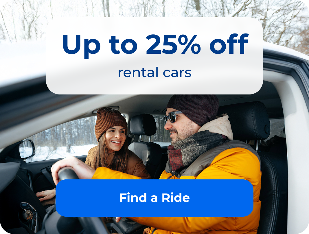 Up to 25% off rental cars