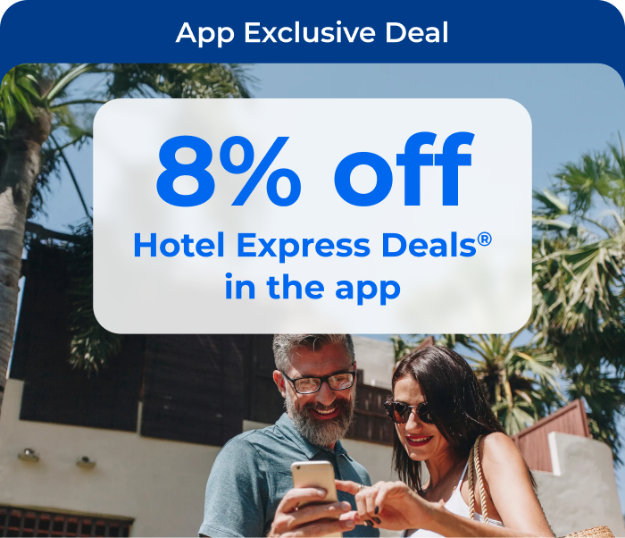 8% off Hotel Express Deals. Use code 17FEVZGFN2