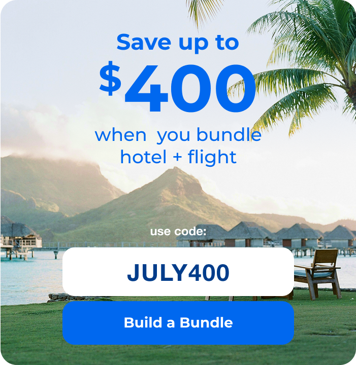 Save up to $400 when you bundle hotel + flight