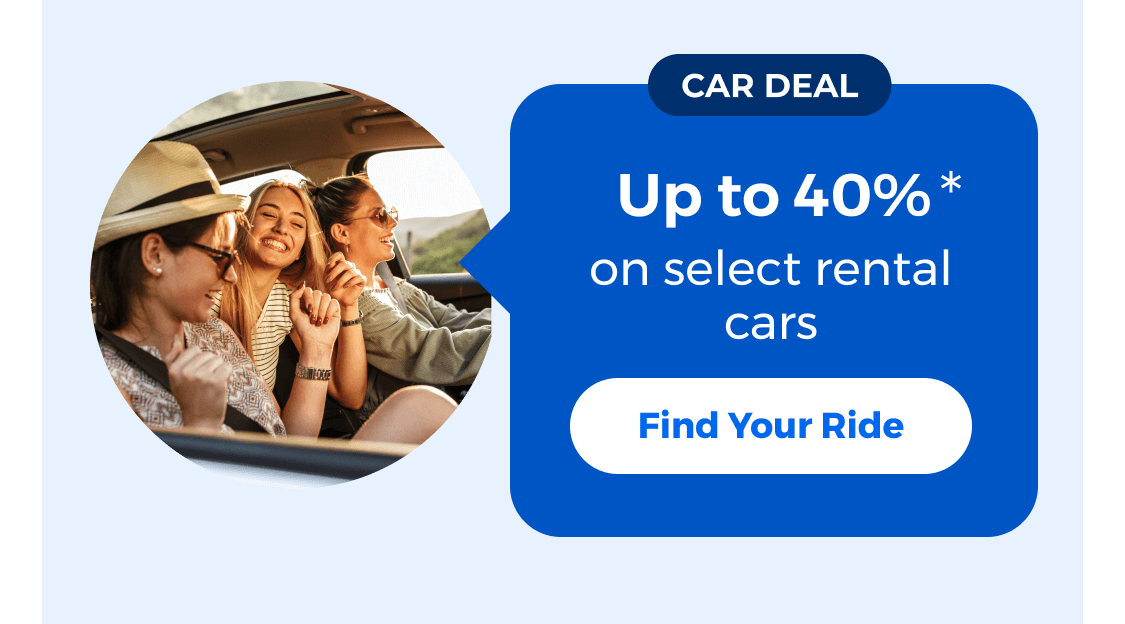 Up to 40% on select rental cars