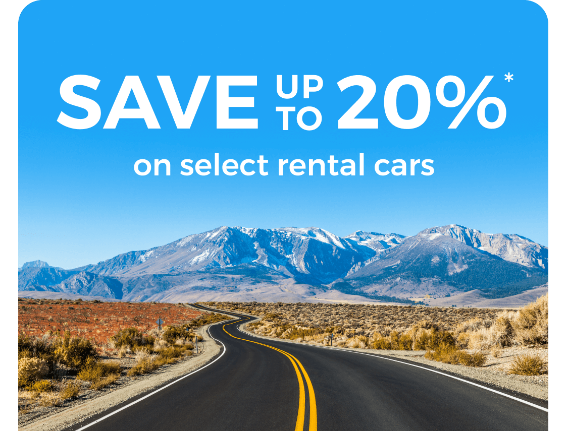 Save up to 20% on select rental cars