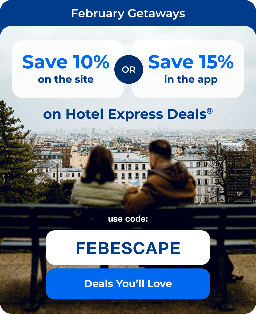 Save 15% off Hotel Express Deals